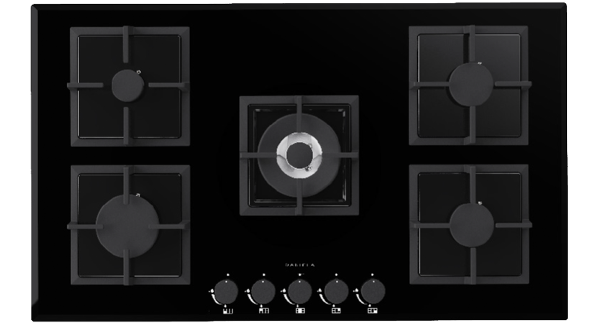 DAN90AGG 90cm Gas On Glass Cooktop Daniela Appliances