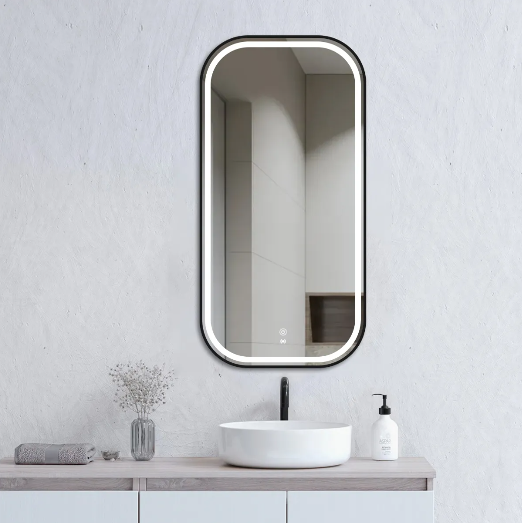 LED-SQM9045B 45cm Black Frame LED Mirror – Daniela Appliances
